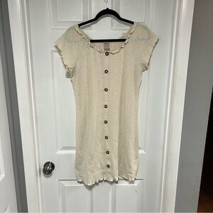 No Boundaries Cream Button-Down Women's Mini Dress Size XXL / 3XL